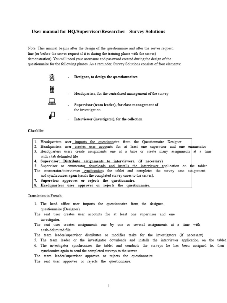 Survey Solutions User Manual for HQ Roles | PDF | Password | User ...