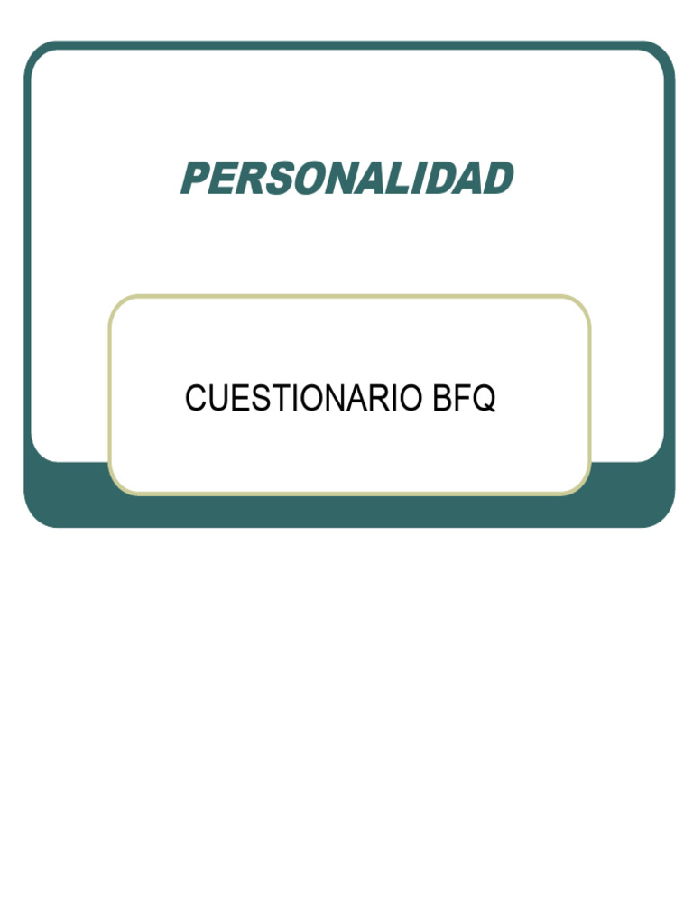 Questionário de Personalidade BFQ: Big Five | PDF | Psicologia | Emoções