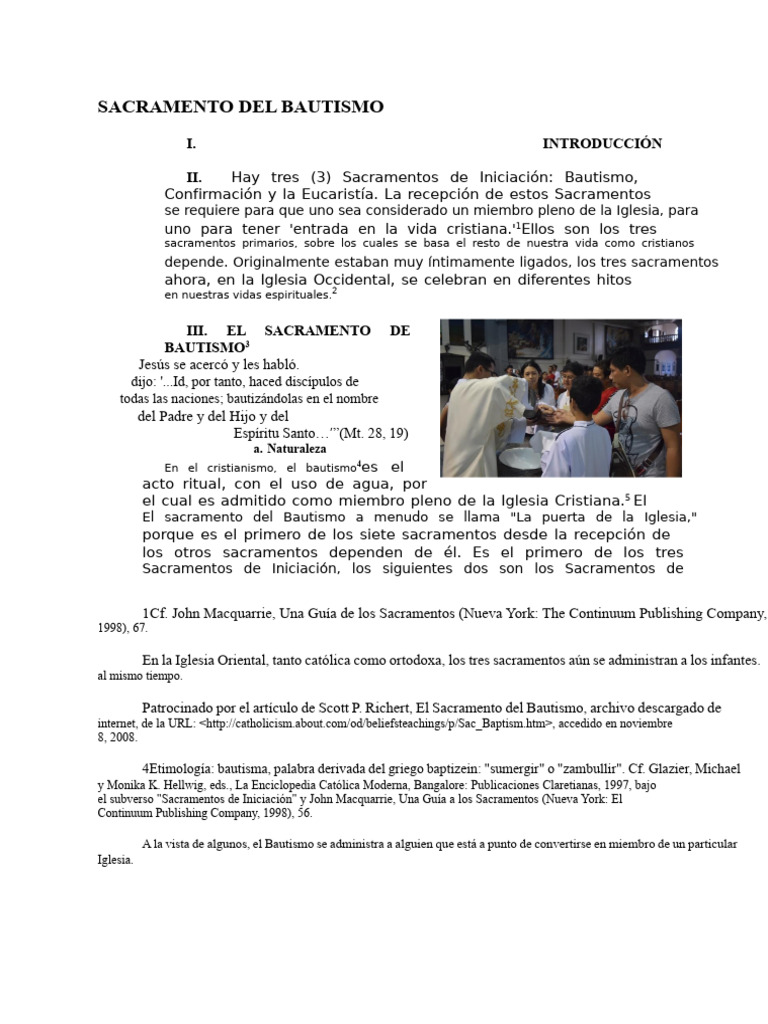 Importancia y Proceso del Bautismo | PDF | Bautismo | Sacramentos