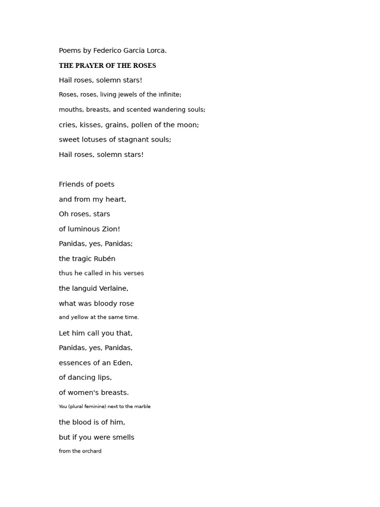 Federico Garcia Lorca's Poetic Roses | PDF