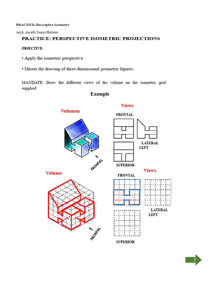 Isometric Projections Practice Guide | PDF | Geometry | Technical Drawing