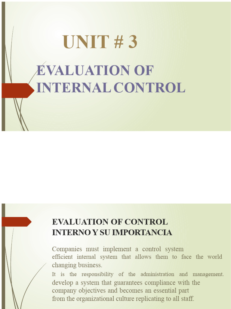 Internal Control Evaluation Methods | PDF | Internal Control | Risk