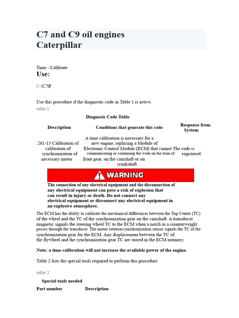 C7 and C9 Engine Time Calibration Guide | PDF | Electrical Connector ...