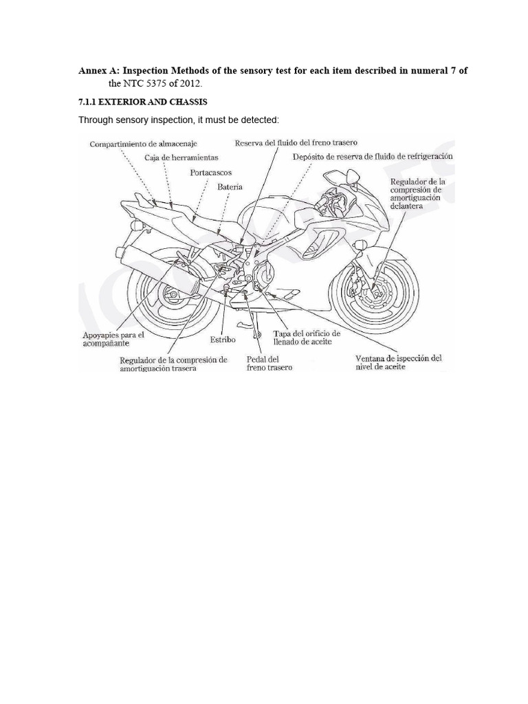 Motorcycle Sensory Inspection Methods | PDF | Leak | Vehicle Parts