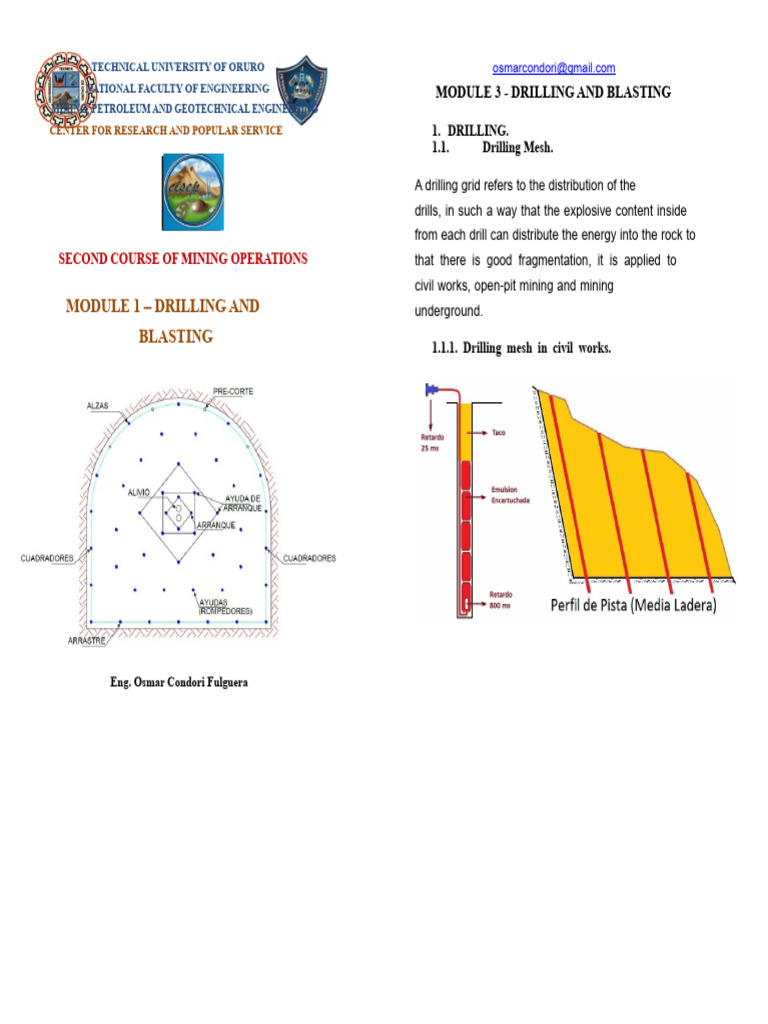 Drilling and Blasting Techniques in Mining | PDF | Chemical Process ...