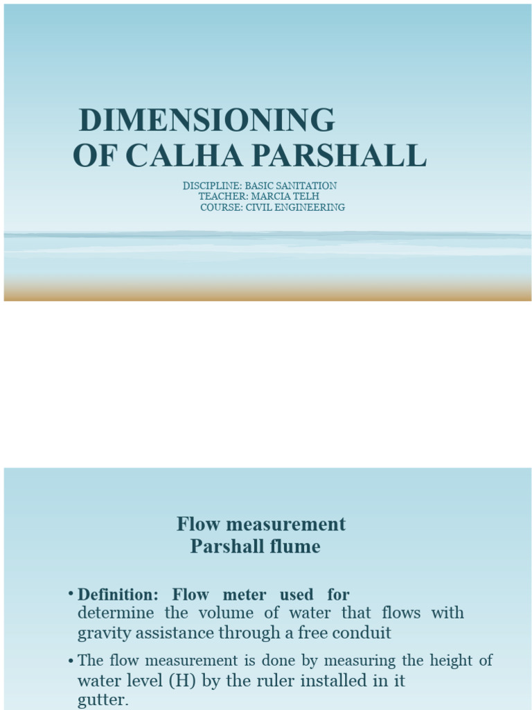 Parshall Flume Sizing Guide for Civil Engineering | PDF | Chemical ...