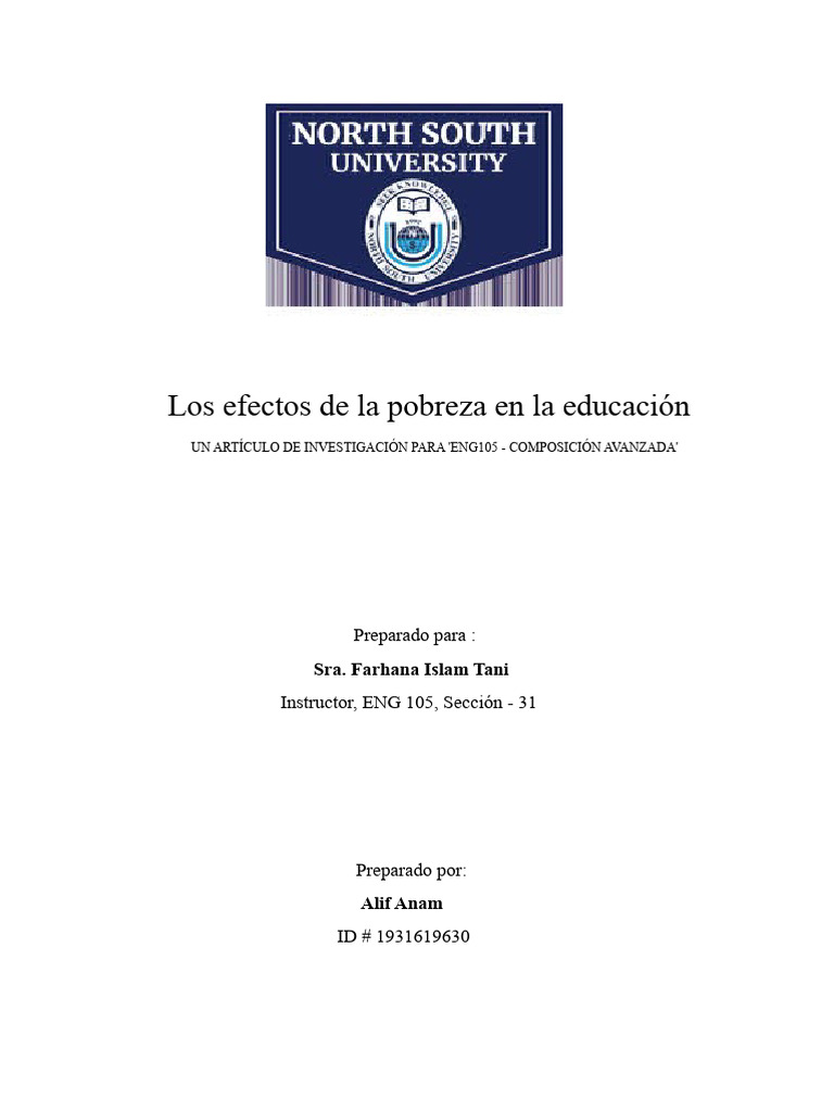 Los Efectos de La Pobreza en La Educación | PDF | Pobreza | Pobreza e ...