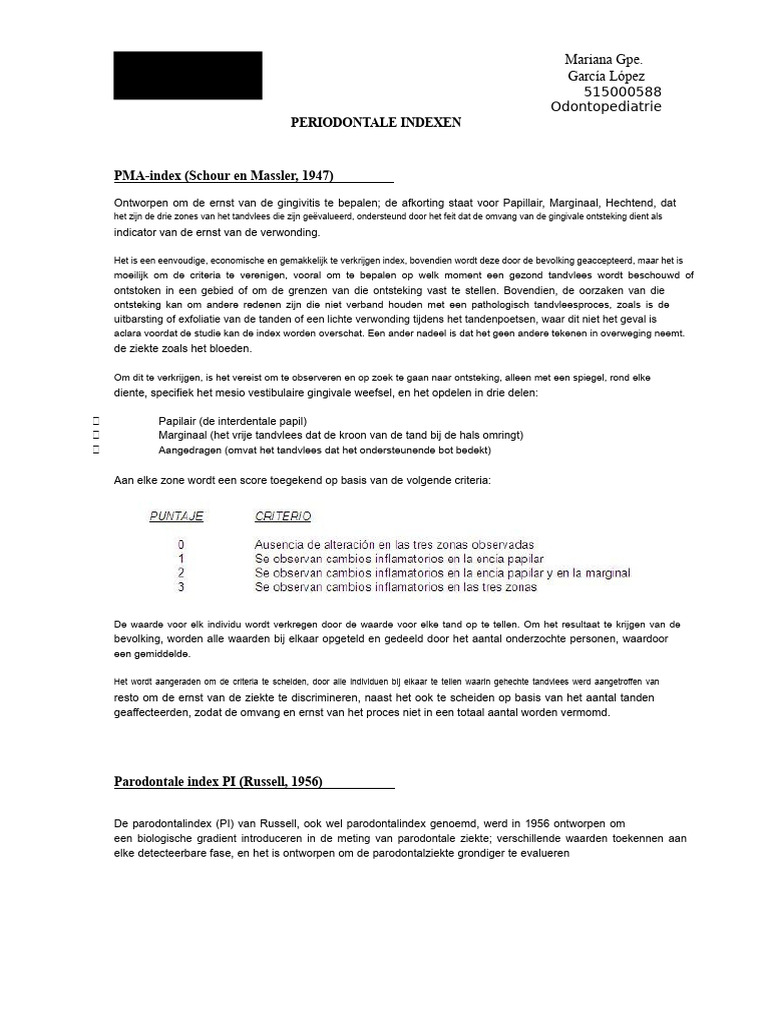 Parodontale Indexen | PDF
