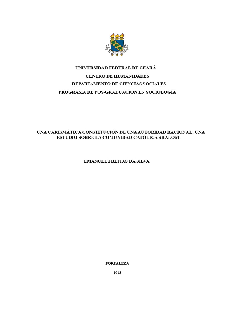 Emanuel Freitas - La Carismática Constitución de Una Autoridad Racional ...