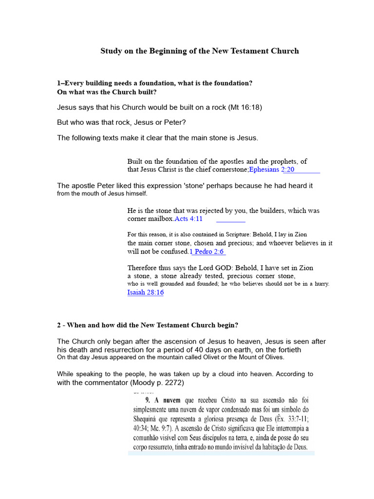Origins of the New Testament Church | PDF | Jesus | Christianity In The ...