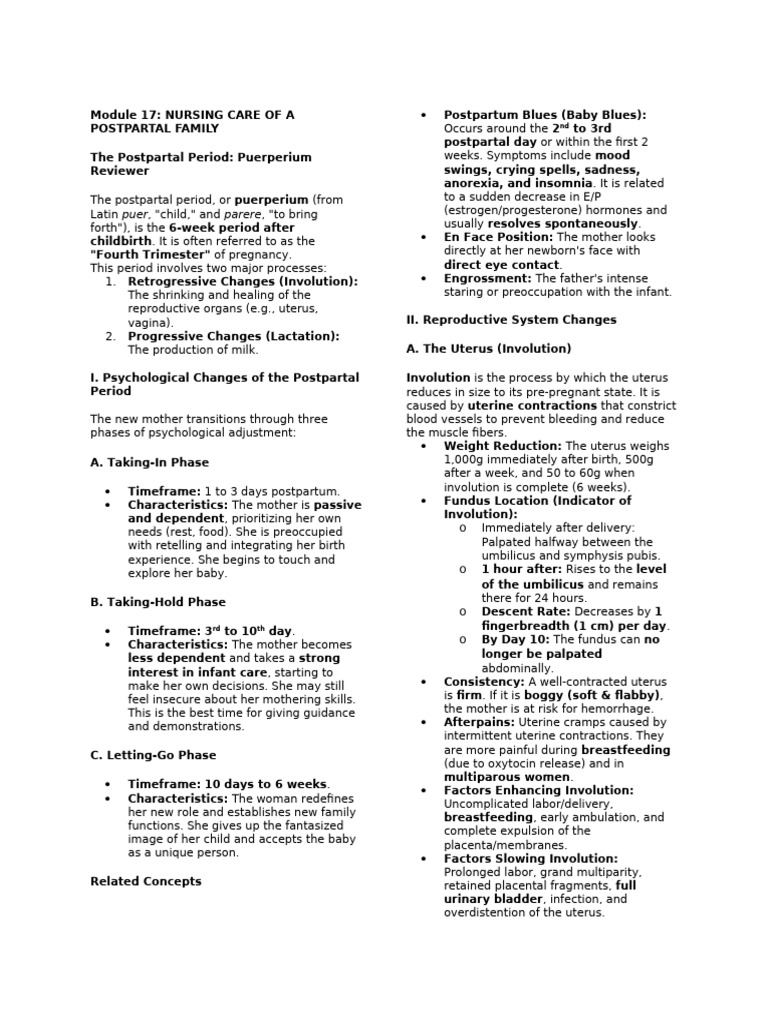 Postpartum Nursing Care Guide | PDF | Postpartum Period | Childbirth