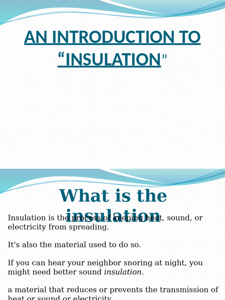 An Introduction of Insulation | PDF | Thermal Insulation | Heat