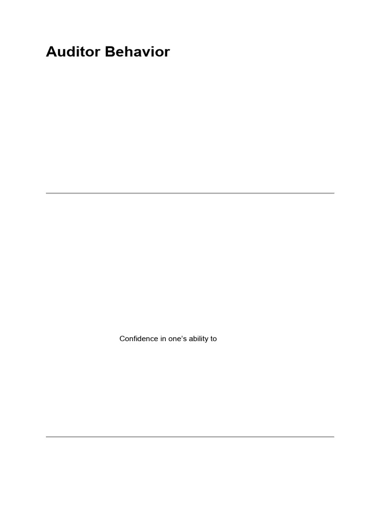 Understanding Auditor Behavior and Ethics | PDF | Audit | Behavioural ...