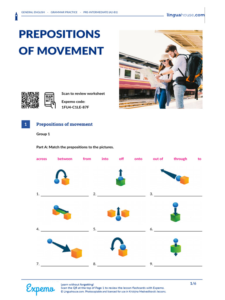 Prepositions of Movement Practice A2-B1 | PDF