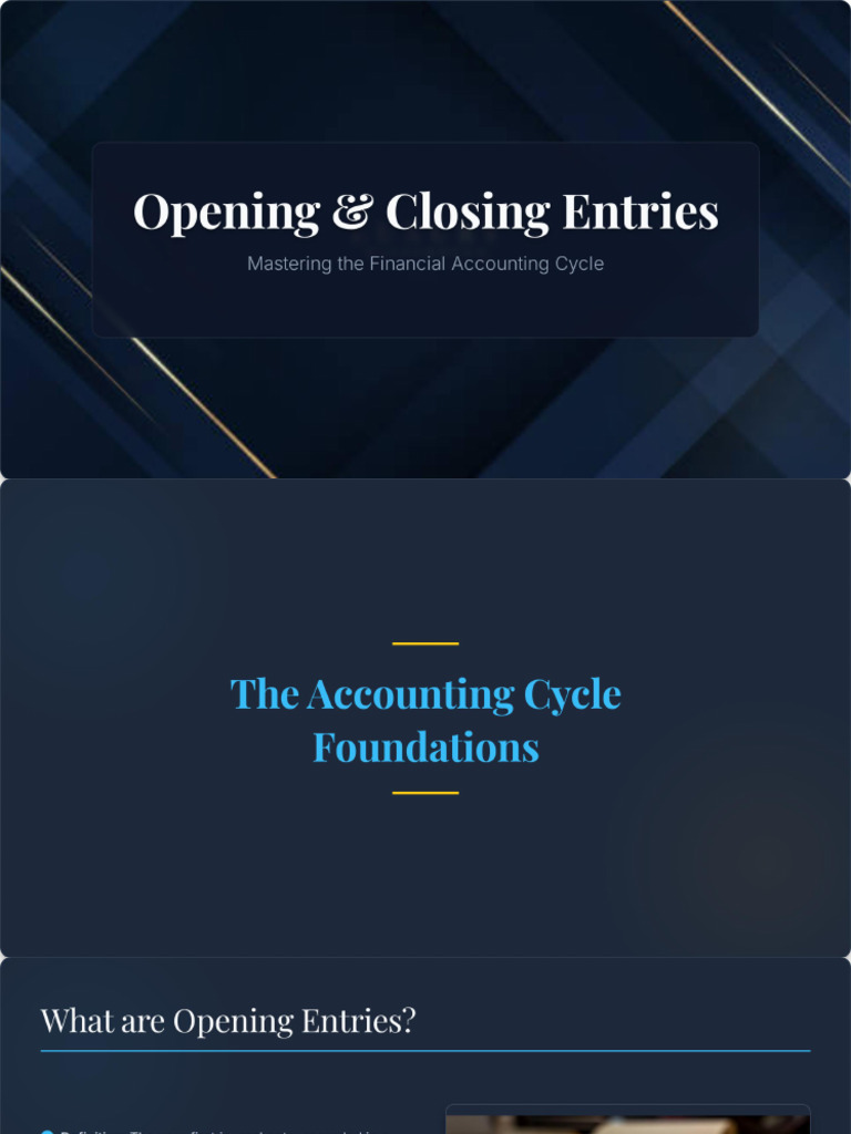 Opening and Closing Entries | PDF