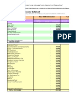 Personal Income Statement and Balance Sheet