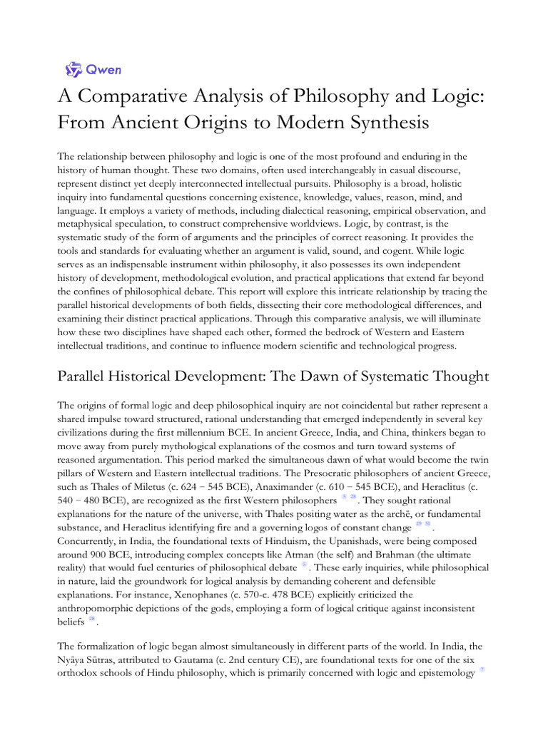 Philosophy vs. Logic: A Historical Overview | PDF | Logic ...