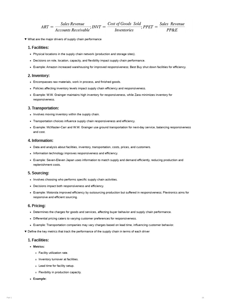 Key Drivers of Supply Chain Performance | PDF | Supply Chain | Inventory