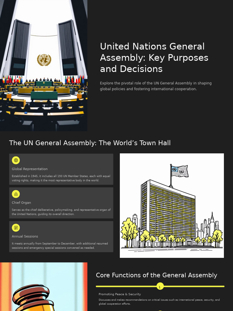 UN General Assembly: Global Impact & Roles | PDF | United Nations ...