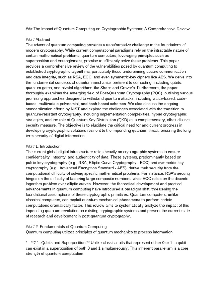 Quantum Computing's Threat to Cryptography | PDF | Quantum Computing ...