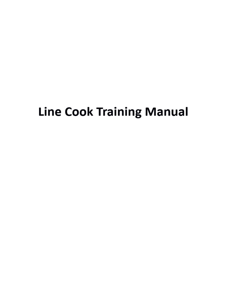 Line Cook Training Manual Guide | PDF | Refrigerator | Teaspoon