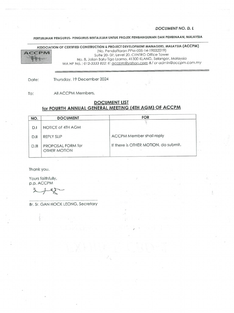 Accpm Agm Response | PDF