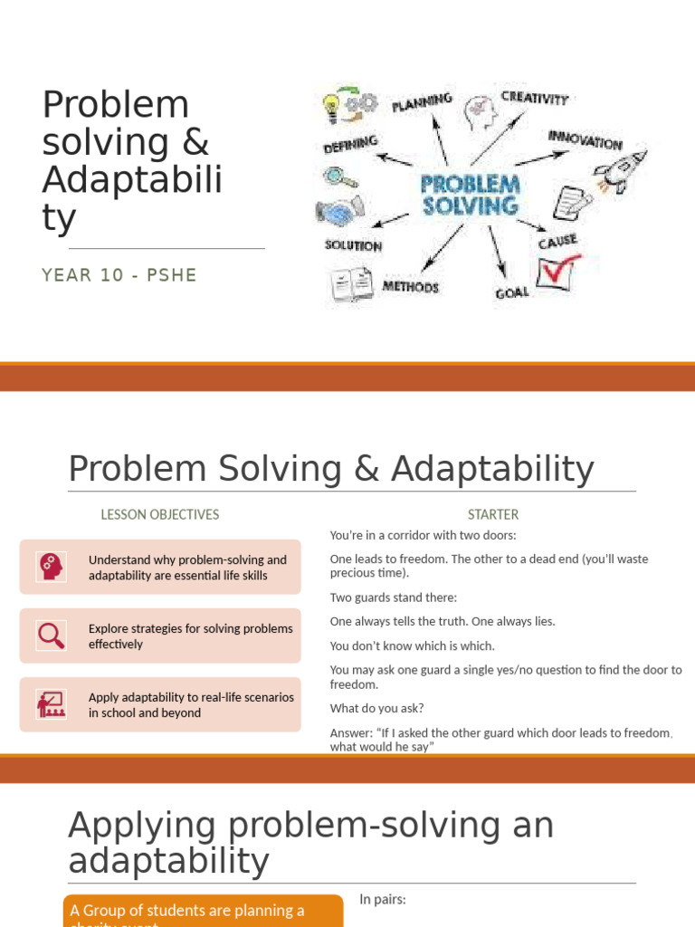 Problem Solving and Adaptability Skills | PDF | Educational Psychology ...