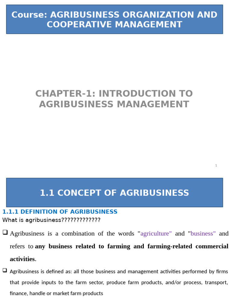 Agribusiness Management Overview | PDF | Agribusiness | Agriculture