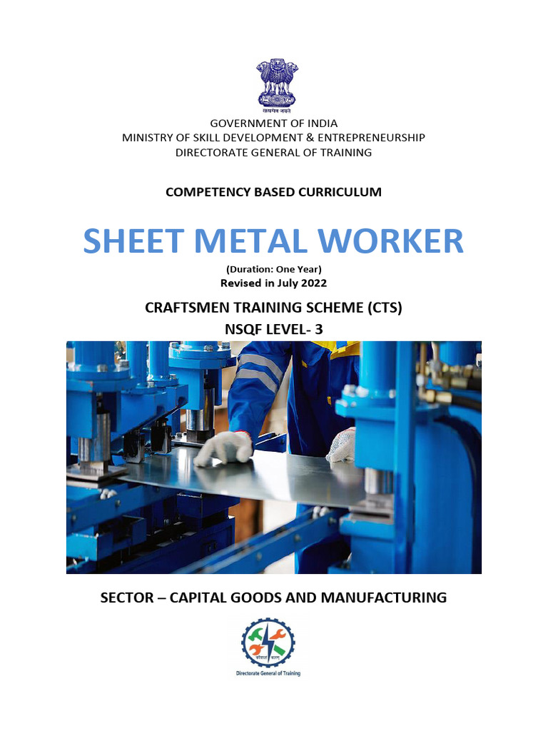 Sheet Metal Worker - CTS2.0 - NSQF-3 | PDF | Welding | Construction