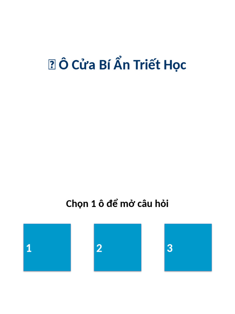 O Cua Bi An Triet Hoc | PDF