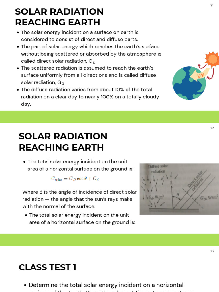 Understanding Solar Radiation on Earth | PDF | Angle | Earth