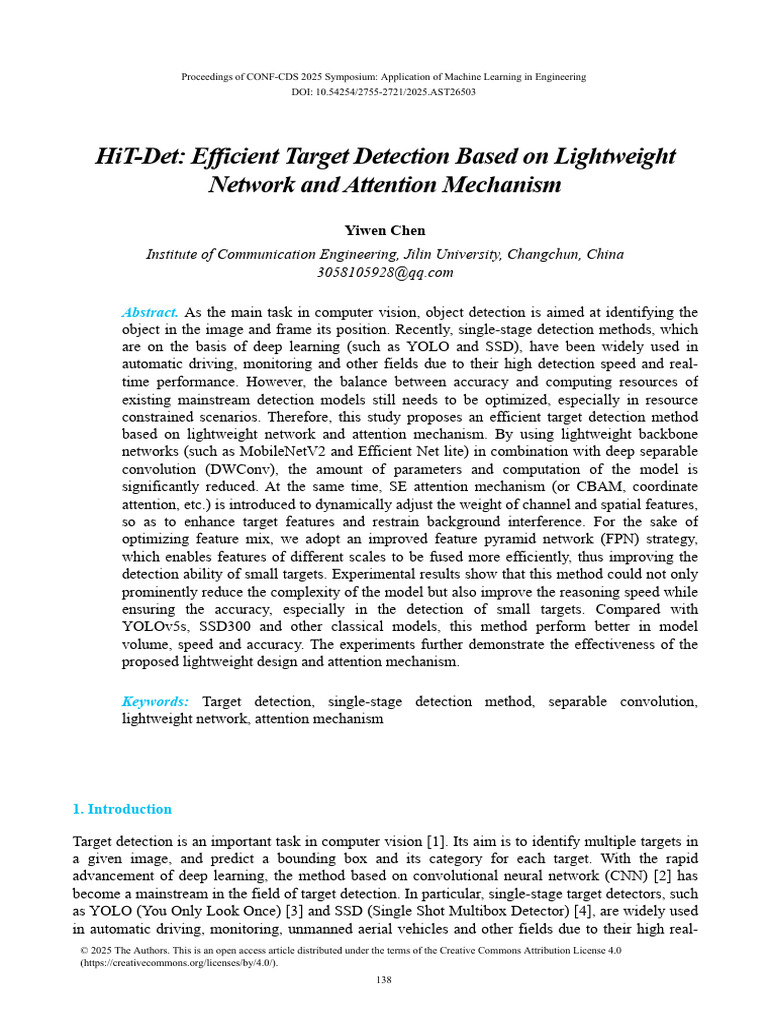 Efficient Target Detection with ML | PDF | Attention | Machine Learning