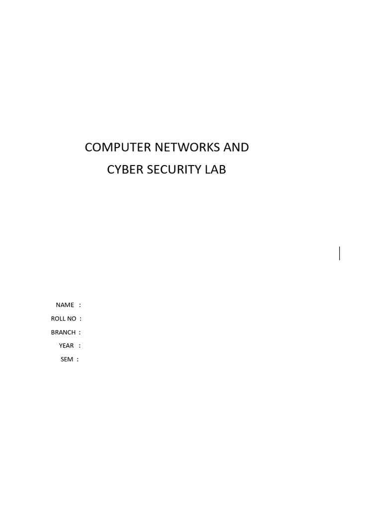 Computer Networks and Cyber Security Lab | PDF | File Transfer Protocol ...