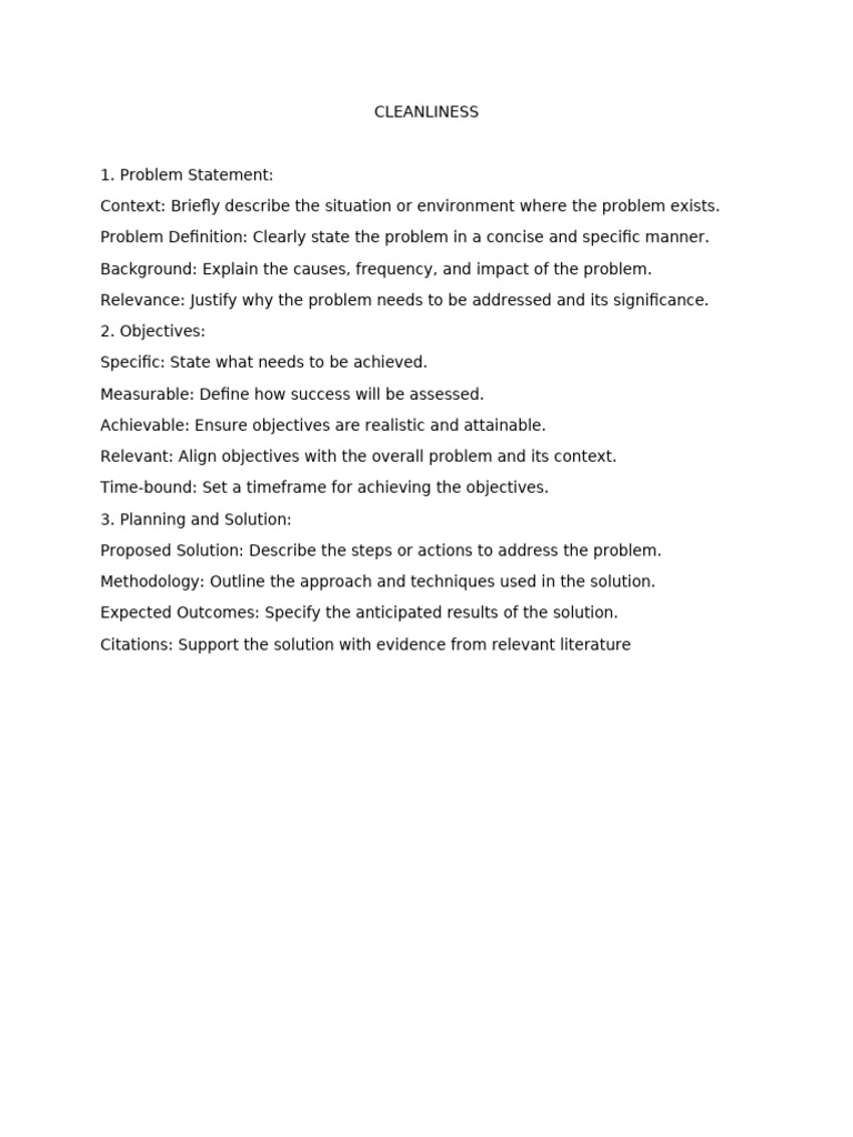 Cleanliness | PDF