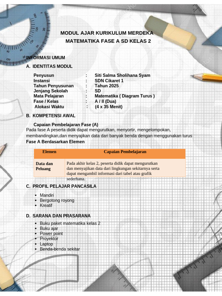 Modul Ajar Matematika Kelas 2 SD | PDF