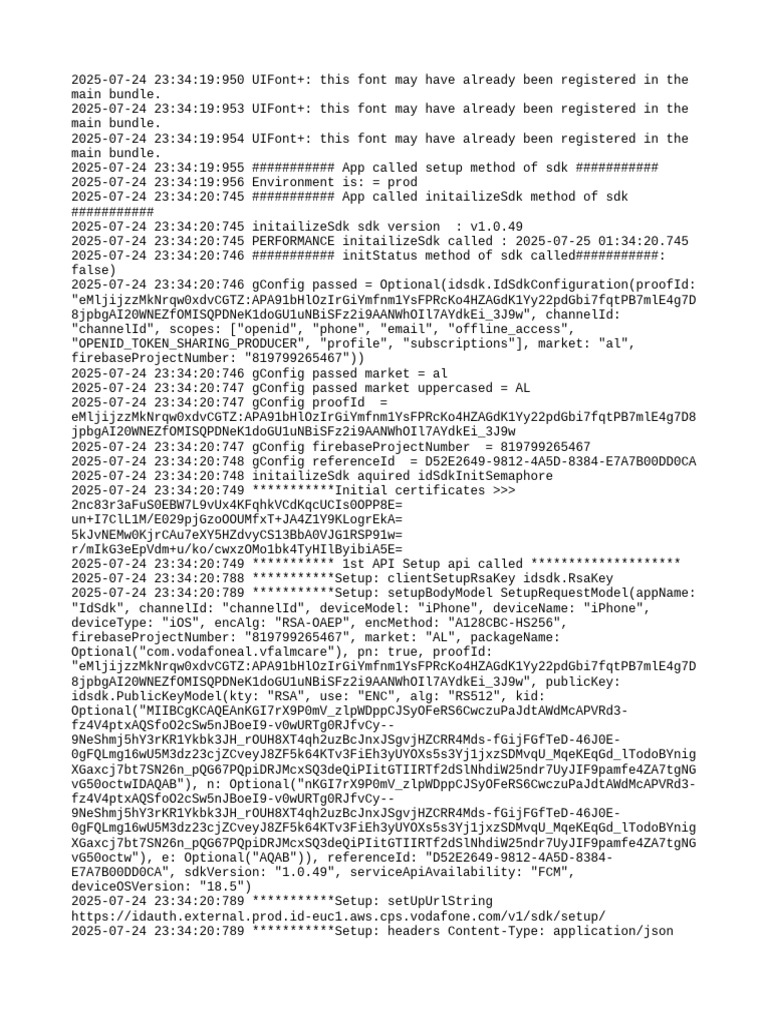 SDK Initialization Log for iOS App | PDF | Computer Data | Secure ...