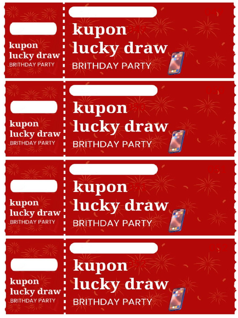 Kupon Undian Lucky Draw | PDF