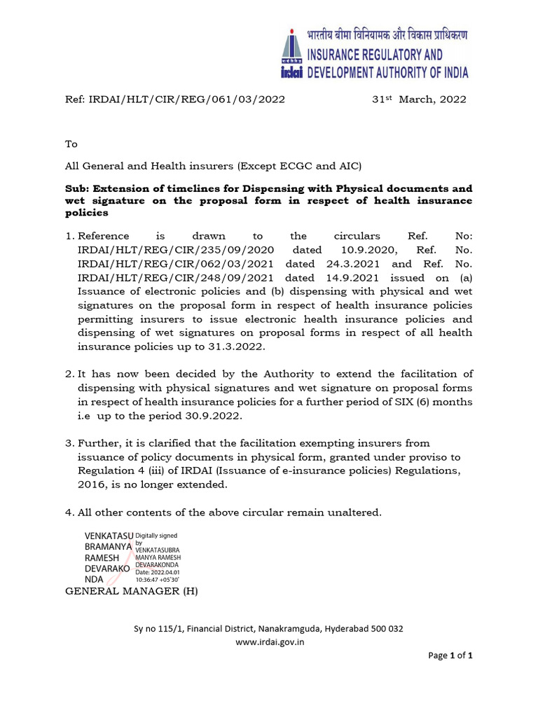 Health Insurance Document Signature Update | PDF