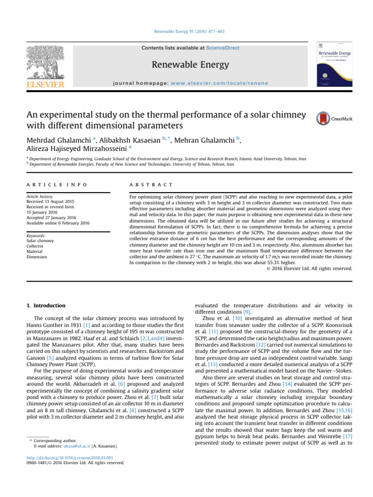 Solar Chimney Thermal Performance Study | PDF | Heat Transfer | Heat
