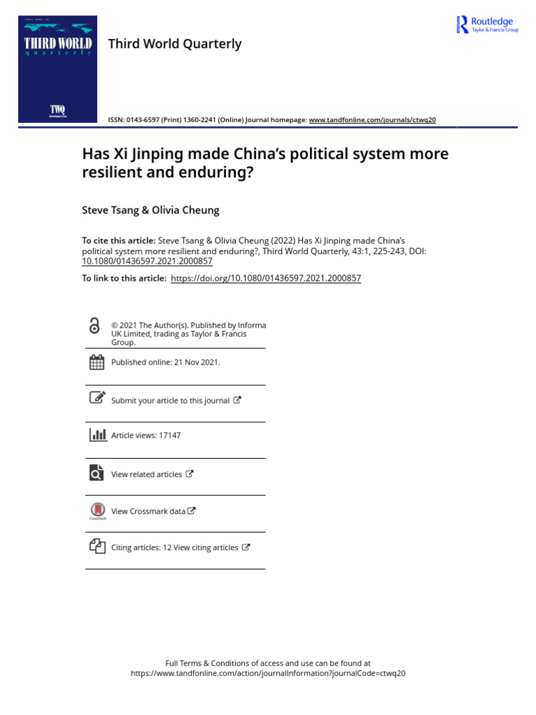 Xi Jinping's Impact on China's Political Resilience | PDF | China ...