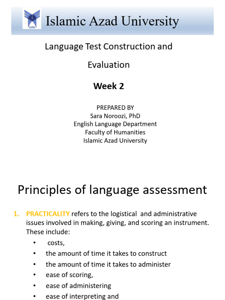 Language Assessment Principles Overview | PDF | Educational Assessment ...