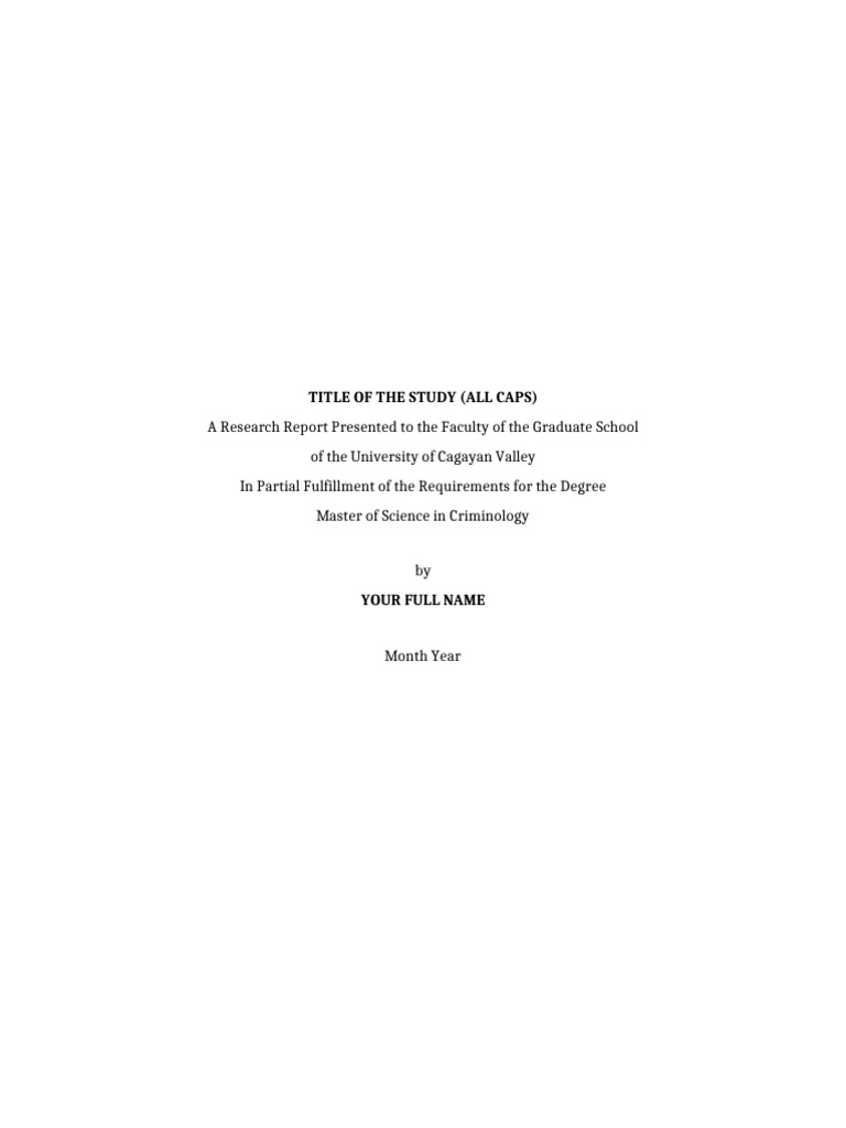 Criminology Research Report Template | PDF