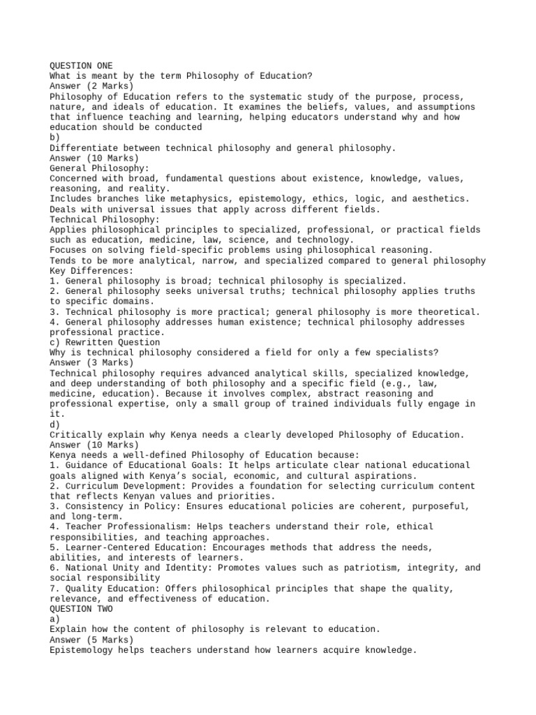Philosophy of Education Explained | PDF | Knowledge | Philosophy Of ...