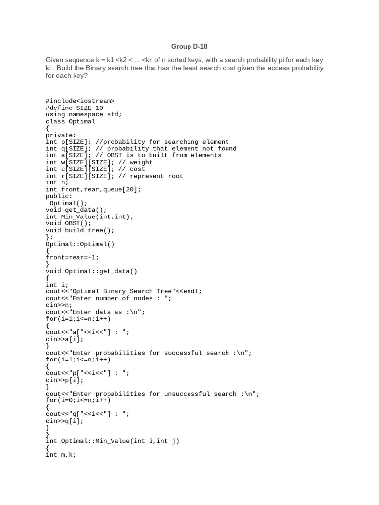 Group D-18 Code | PDF