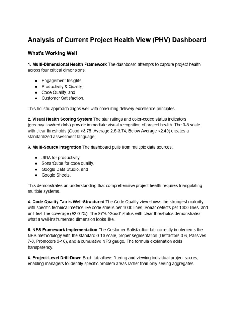 PHV Assessment - Current State | PDF | Software Quality | Business