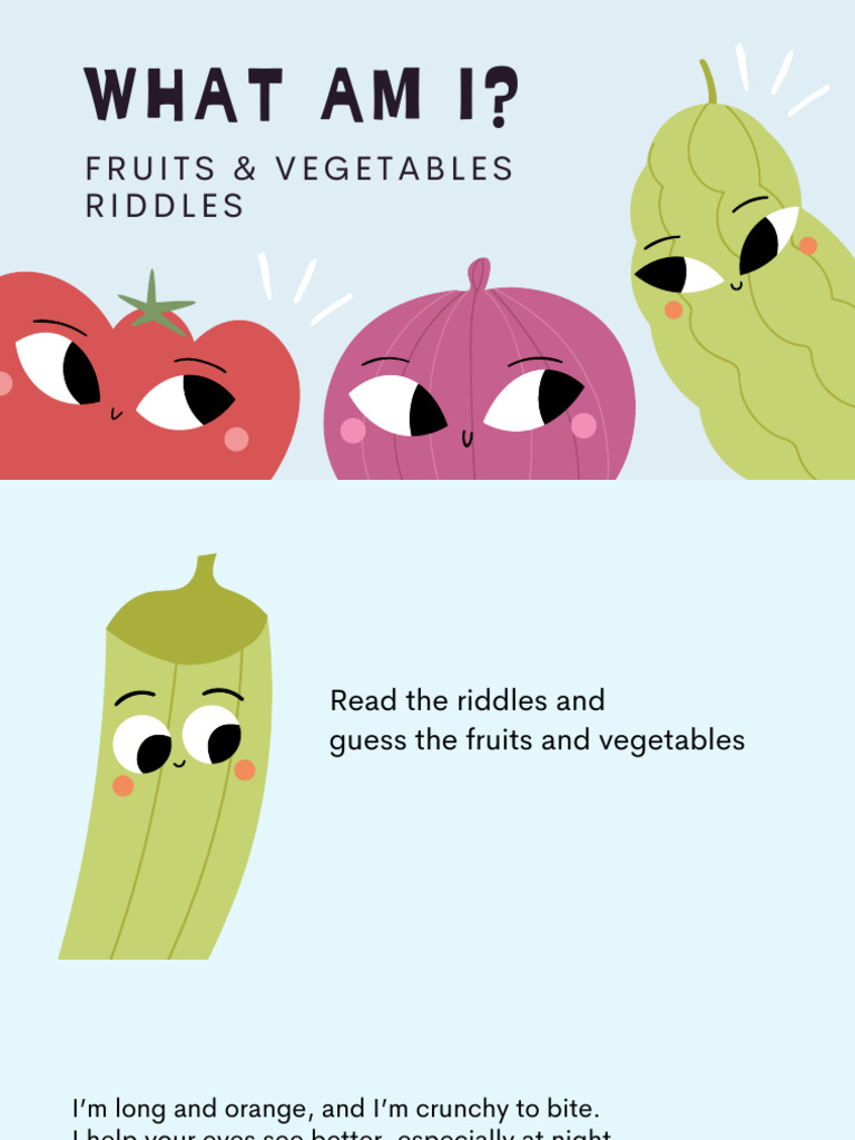 Fun Fruits and Vegetables Riddles | PDF