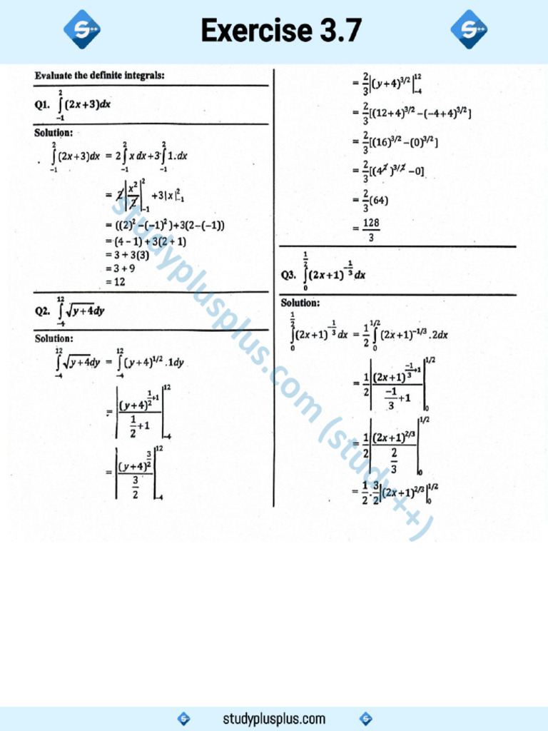 f12 Maths 3.7 | PDF