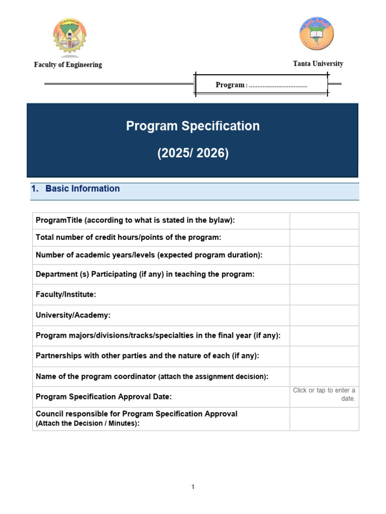 Tanta University Engineering Program Overview | PDF