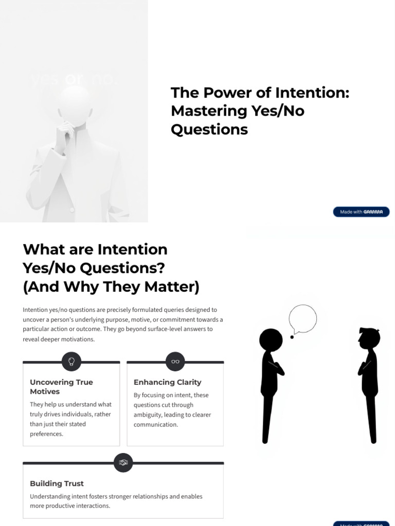 The Power of Intention Mastering YesNo Questions | PDF | Intention ...