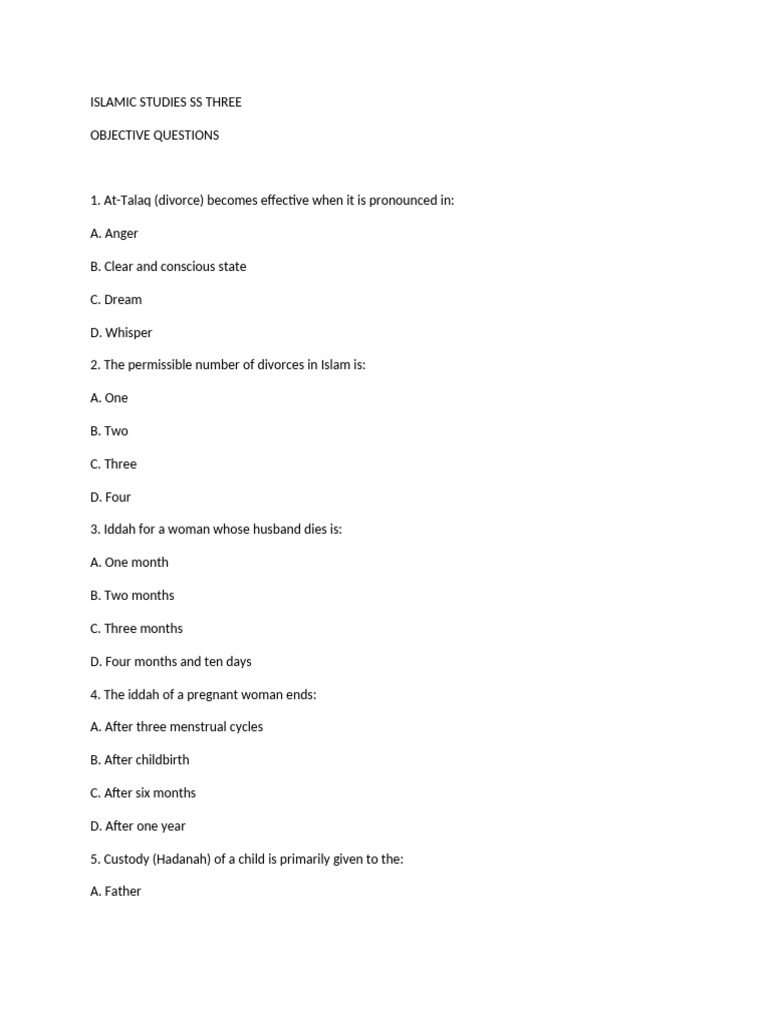 Islamic Studies - Ss Three | PDF | Caliphate | Abrahamic Religions